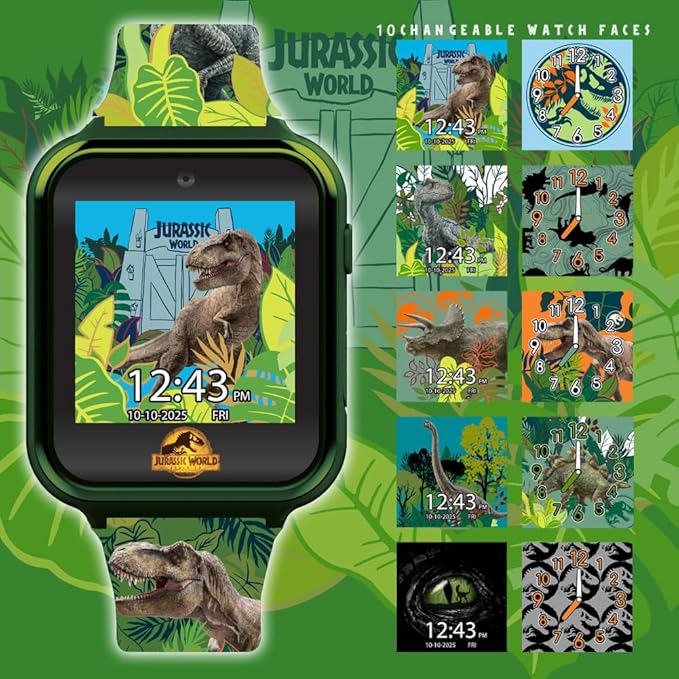 Jurassic World – Reloj Inteligente para Niños con Pantalla Táctil, Cámara, Juegos, Podómetro