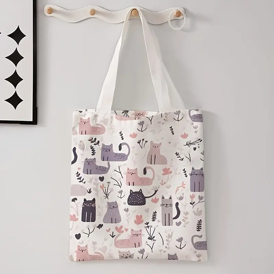 Bolsa Reutilizable con Estampado de Gato [prt-191]