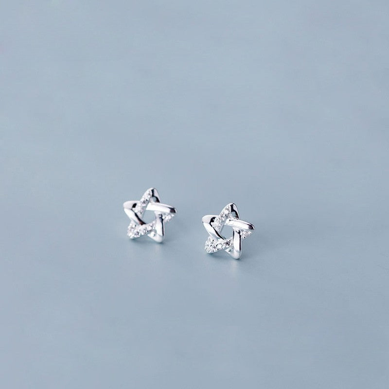Aretes Estrella Entrelazada (plata 925) [prt-117]