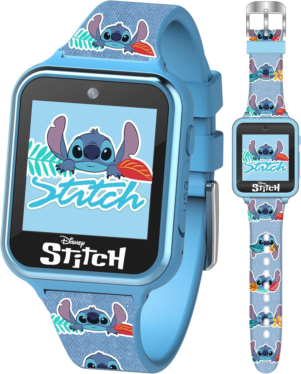 Disney Stitch – Reloj Inteligente para Niños con Pantalla Táctil, Cámara, Juegos, Podómetro y 10 Carátulas