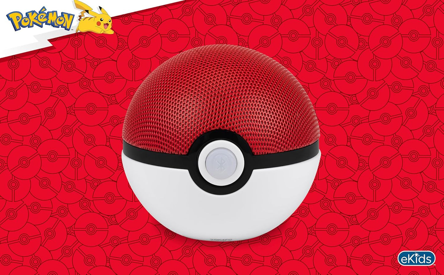 eKids - Altavoz Speaker Bluetooth Pokemon Pokeball | Inalámbrico, c/ Batería Recargable y Portátil [prt-197]