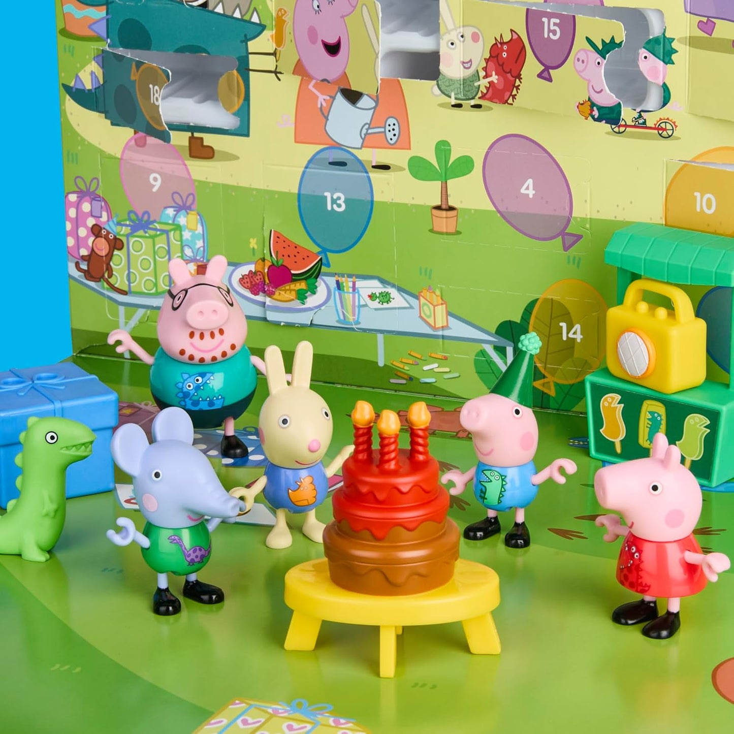 Hasbro - Peppa Pig Calendario de Adviento (George’s Party) con 24 Sorpresas, Figuras y Accesorios (Desde 3 años)