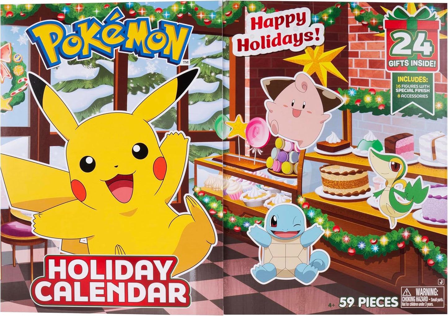 Pokémon Calendario de Adviento con 16 Figuras de Batalla y 8 Accesorios