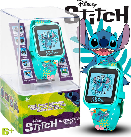 Disney Stitch 2 – Reloj Inteligente para Niños con Pantalla Táctil, Cámara, Juegos, Podómetro y 10 Carátulas