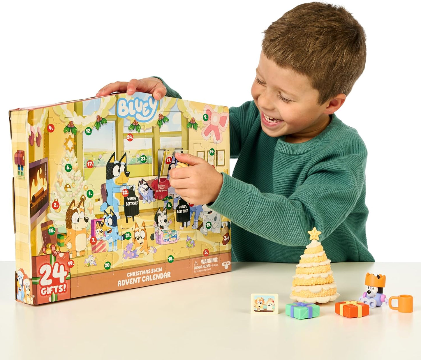 Bluey – Calendario de Adviento de Navidad con Mini Figuras, Accesorios y Calcomanías