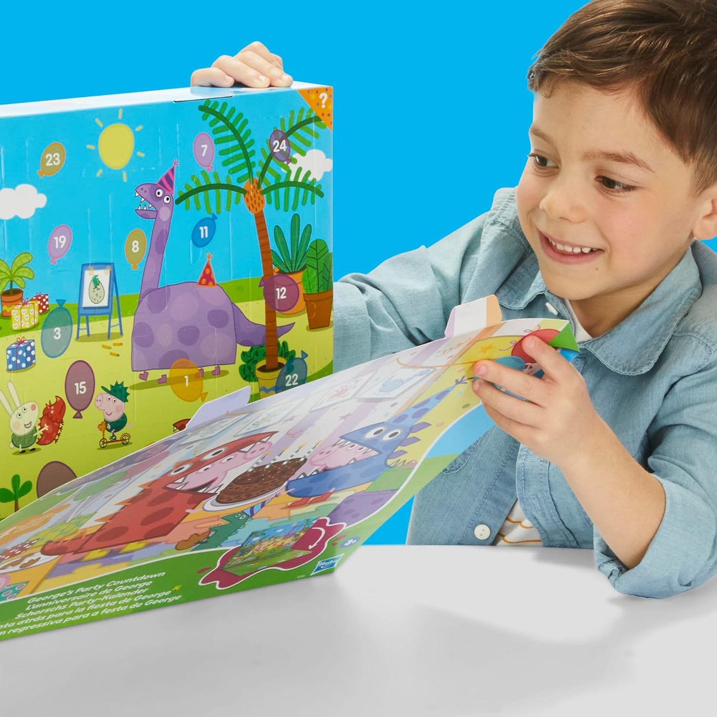 Hasbro - Peppa Pig Calendario de Adviento (George’s Party) con 24 Sorpresas, Figuras y Accesorios (Desde 3 años)