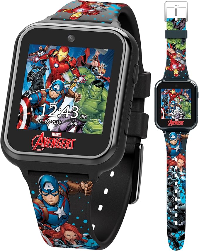 Marvel Avengers – Reloj Inteligente para Niños con Pantalla Táctil, Cámara, Juegos y Podómetro