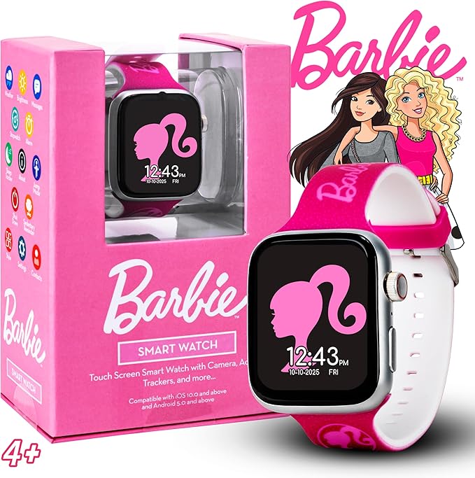 Barbie – Reloj Inteligente para Niñas con Pantalla Táctil, Cámara, Podómetro, Música