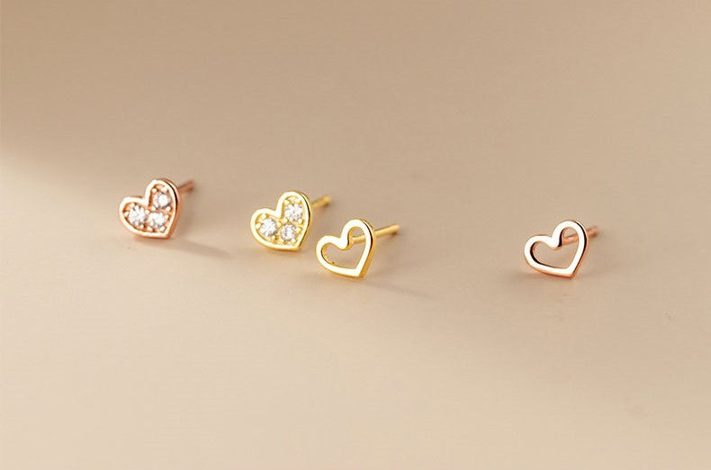 Aretes Glowing Hearts (plata 925) [prt-124]
