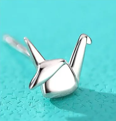 Aretes Grulla Origami (plata 925) [prt-86]