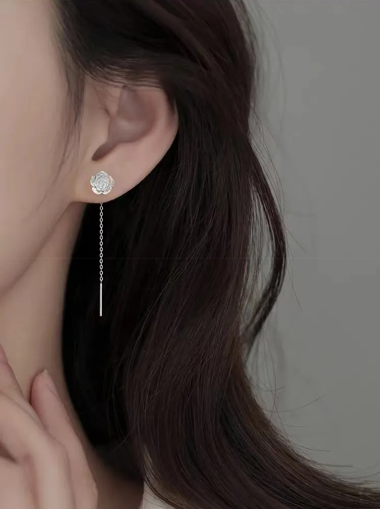 Aretes Flor Iridiscente (plata 925) [prt-90]