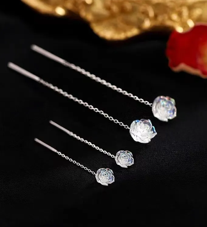 Aretes Flor Iridiscente (plata 925) [prt-90]