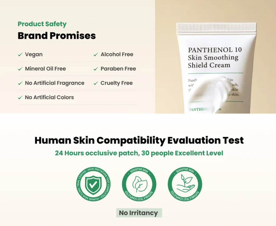 AXIS-Y Panthenol 10 Skin Smoothing Shield Cream – Crema con 10% de Pantenol y TECA [prt-251]