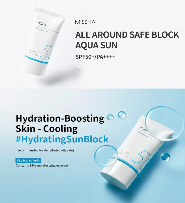 MISSHA All Around Safe Block Aqua Sun – Protector Solar FPS 50+ PA++++ [prt-255]