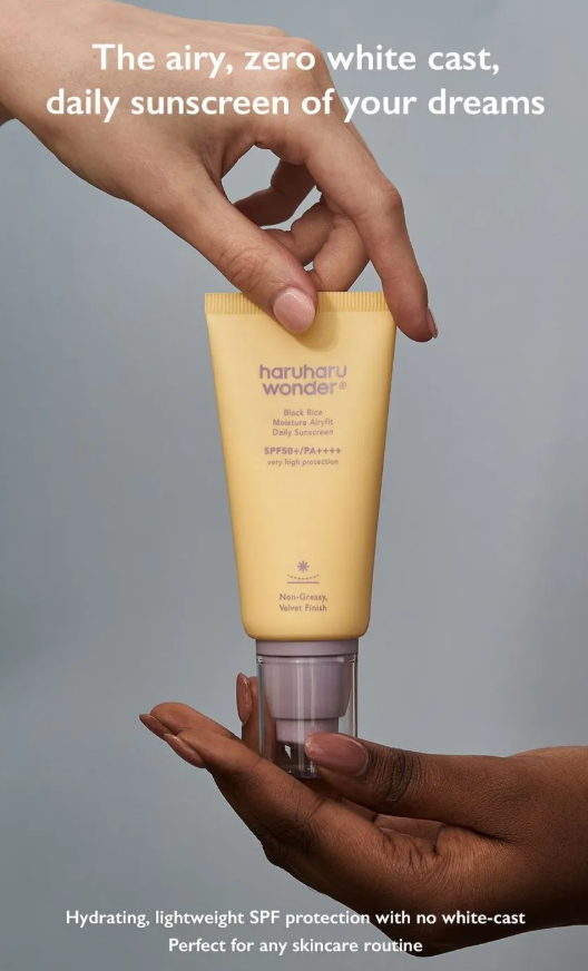 Haruharu wonder Black Rice Moisture Airyfit Sunscreen 50ml – Protector Solar FPS 50+ PA++++ con Arroz Negro