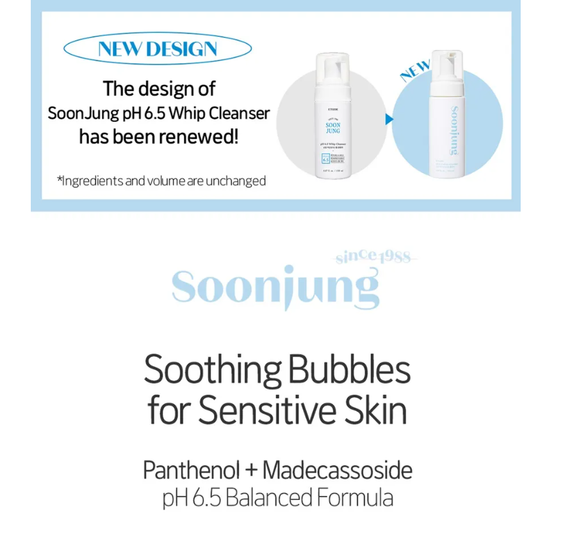 ETUDE – Soon Jung Whip Cleanser - Limpiador (150ml)