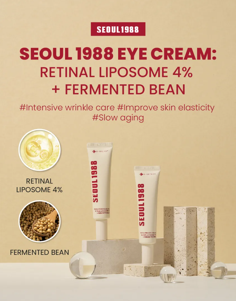 KSECRET – SEOUL 1988 Crema Contorno de Ojos Eye Cream (Retinal Liposome 4% + Fermented Bean)