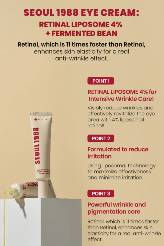 KSECRET – SEOUL 1988 Crema Contorno de Ojos Eye Cream (Retinal Liposome 4% + Fermented Bean)