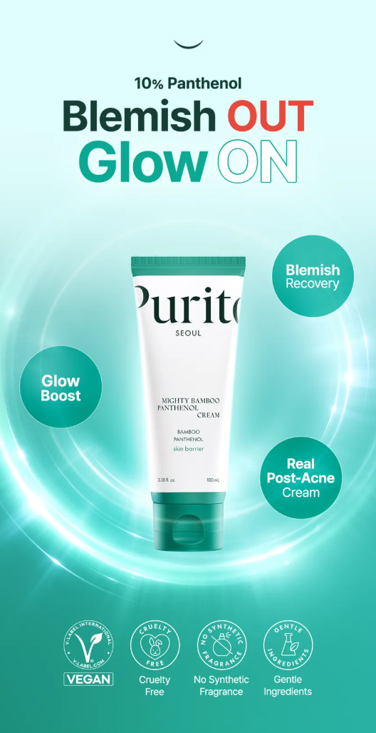 Purito SEOUL - Mighty Bamboo Panthenol Cream (100ml) – Crema hidratante calmante y reparadora de barrera