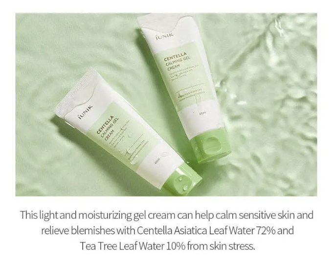 iUNIK Centella Calming Gel Cream (60ml) – Gel hidratante calmante para piel sensible y grasa
