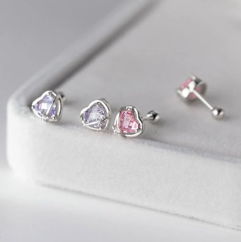 Aretes Corazón Sweetheart Glow (plata 925) [prt-84]