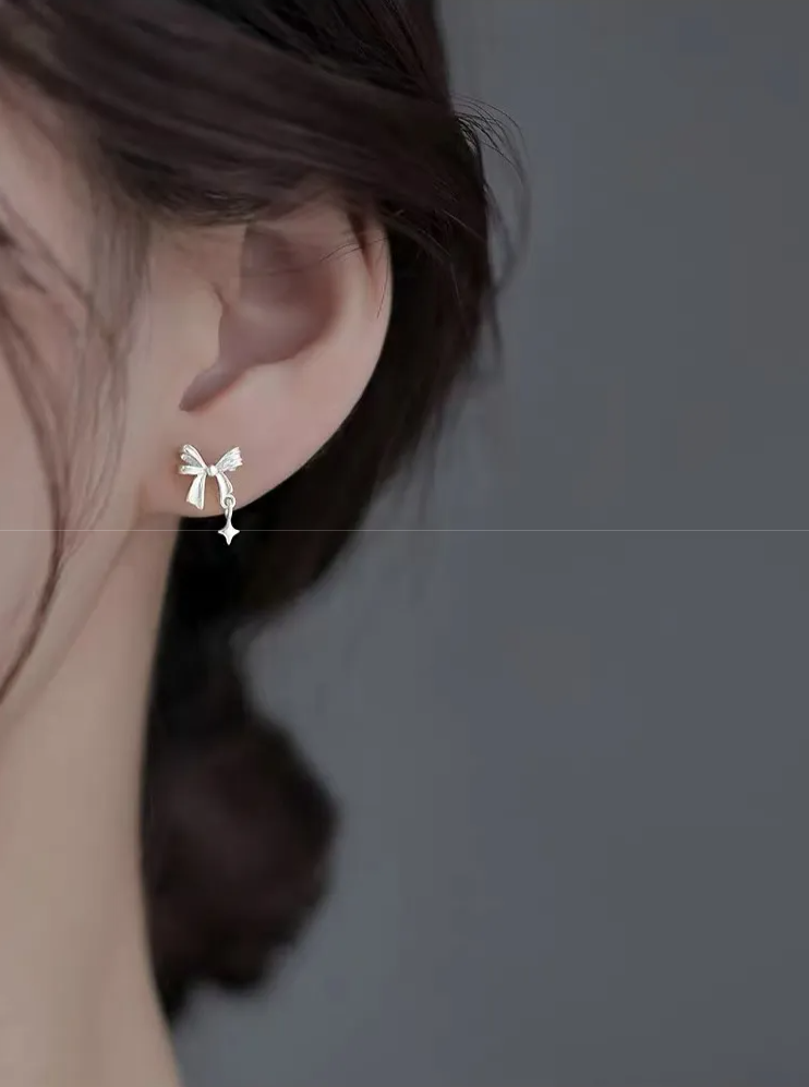 Aretes Lazo Plateado [prt-94]