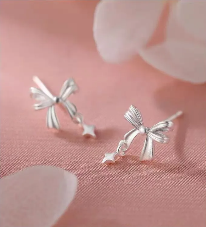Aretes Lazo Plateado [prt-94]