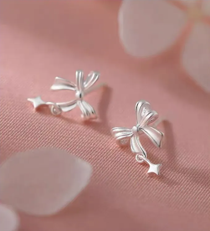 Aretes Lazo Plateado [prt-94]