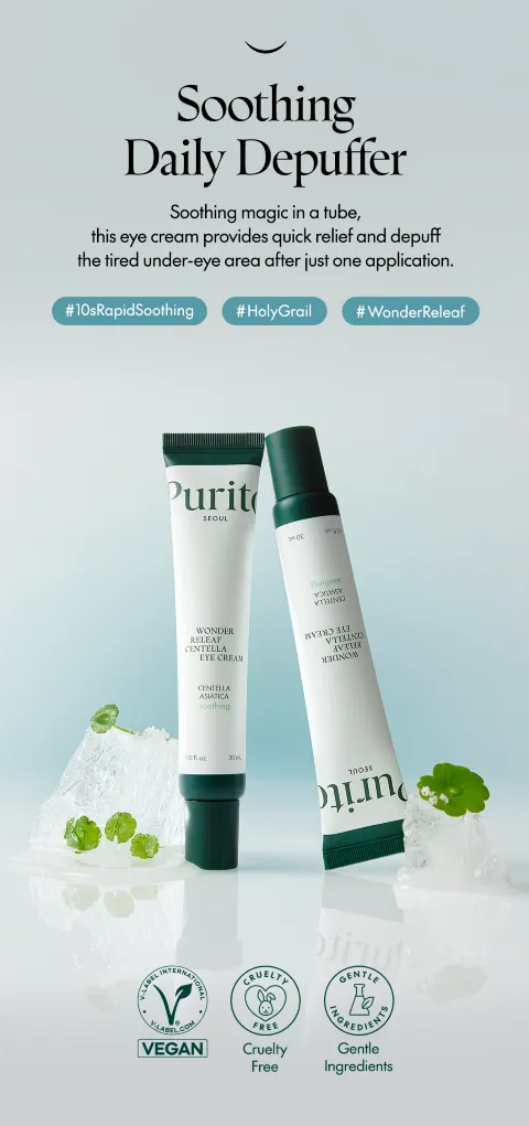 Purito SEOUL - Wonder Releaf Centella Eye Cream (30ml) – Contorno de ojos calmante con péptidos e hidratación profunda