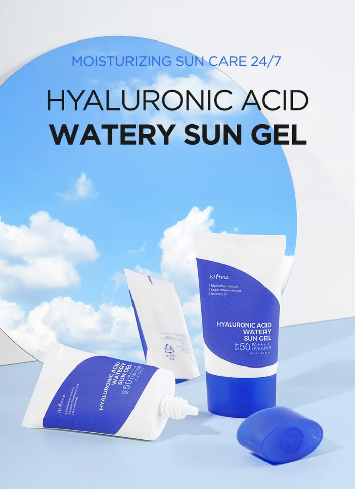 Isntree - Hyaluronic Acid Watery Sun Gel SPF50+ PA++++ (50ml) – Protector solar hidratante tipo gel