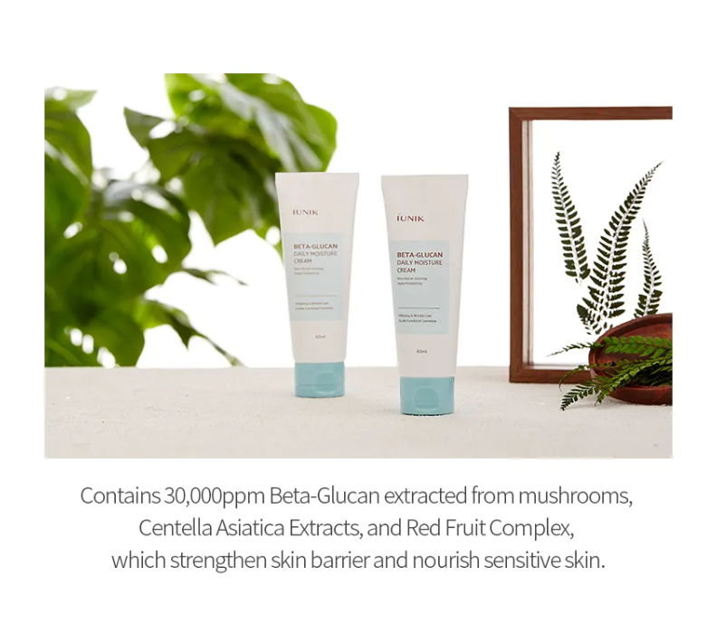 iUNIK Beta-Glucan Daily Moisture Cream (60ml) – Crema hidratante reparadora y calmante