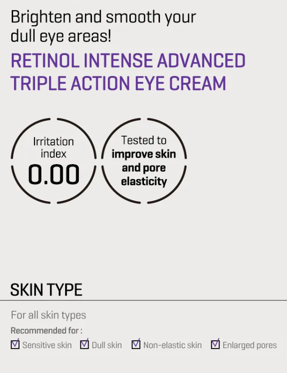 SOME BY MI Retinol Intense Advanced Triple Action Eye Cream (30ml) – Contorno de Ojos Anti Edad Iluminador