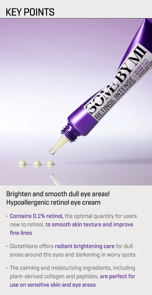 SOME BY MI Retinol Intense Advanced Triple Action Eye Cream (30ml) – Contorno de Ojos Anti Edad Iluminador
