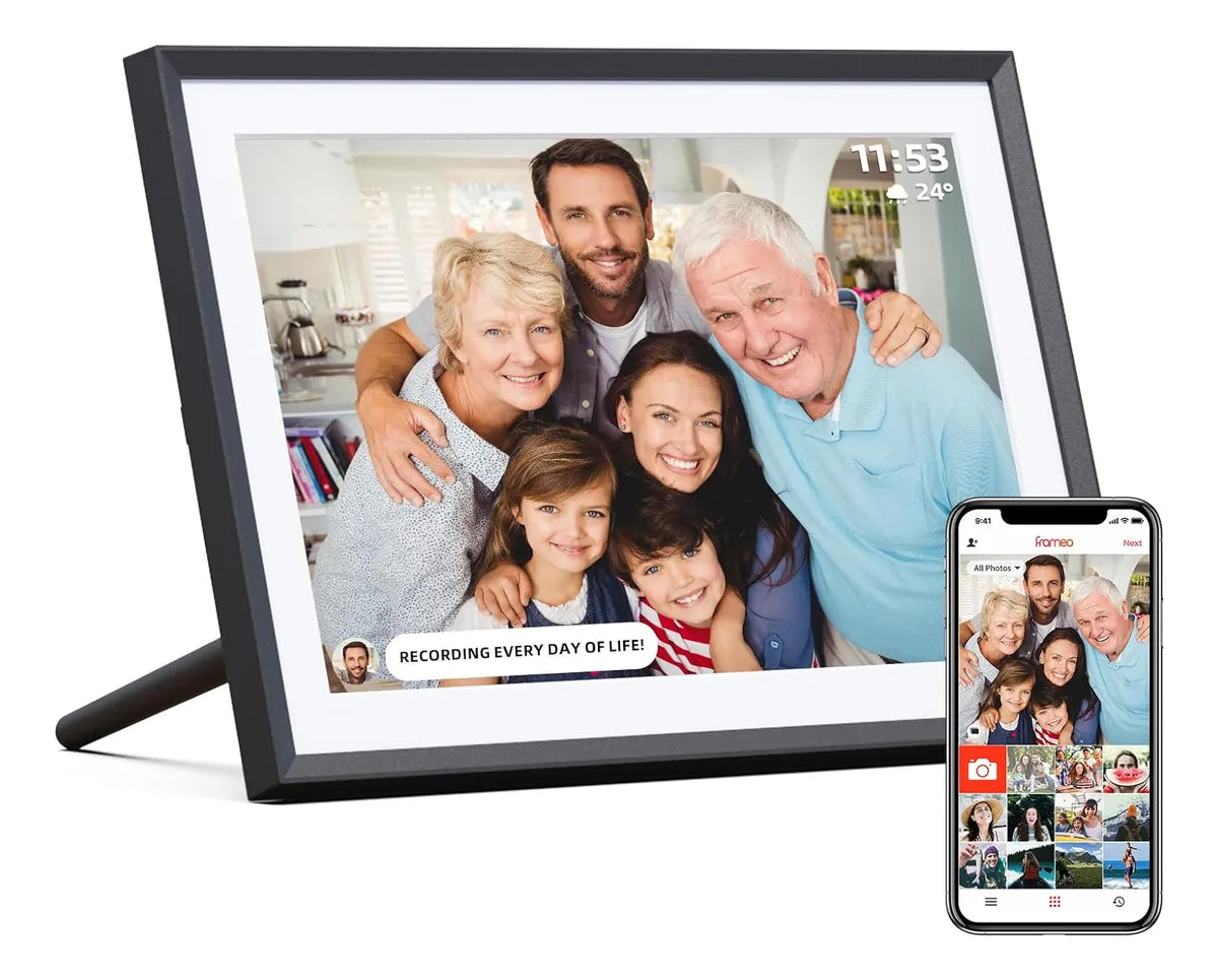 Arzopa -  Marco De Fotos Digital Inteligente 10.1" con WiFi, App Frameo – Pantalla Táctil IPS, 1280x800, 32 GB, Rotación Automática [prt-193]