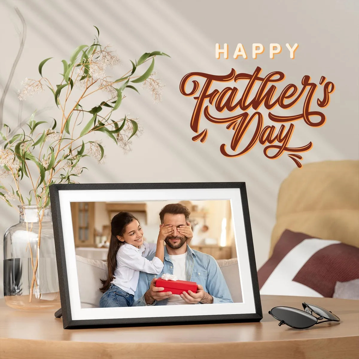 Arzopa -  Marco De Fotos Digital Inteligente 10.1" con WiFi, App Frameo – Pantalla Táctil IPS, 1280x800, 32 GB, Rotación Automática [prt-193]