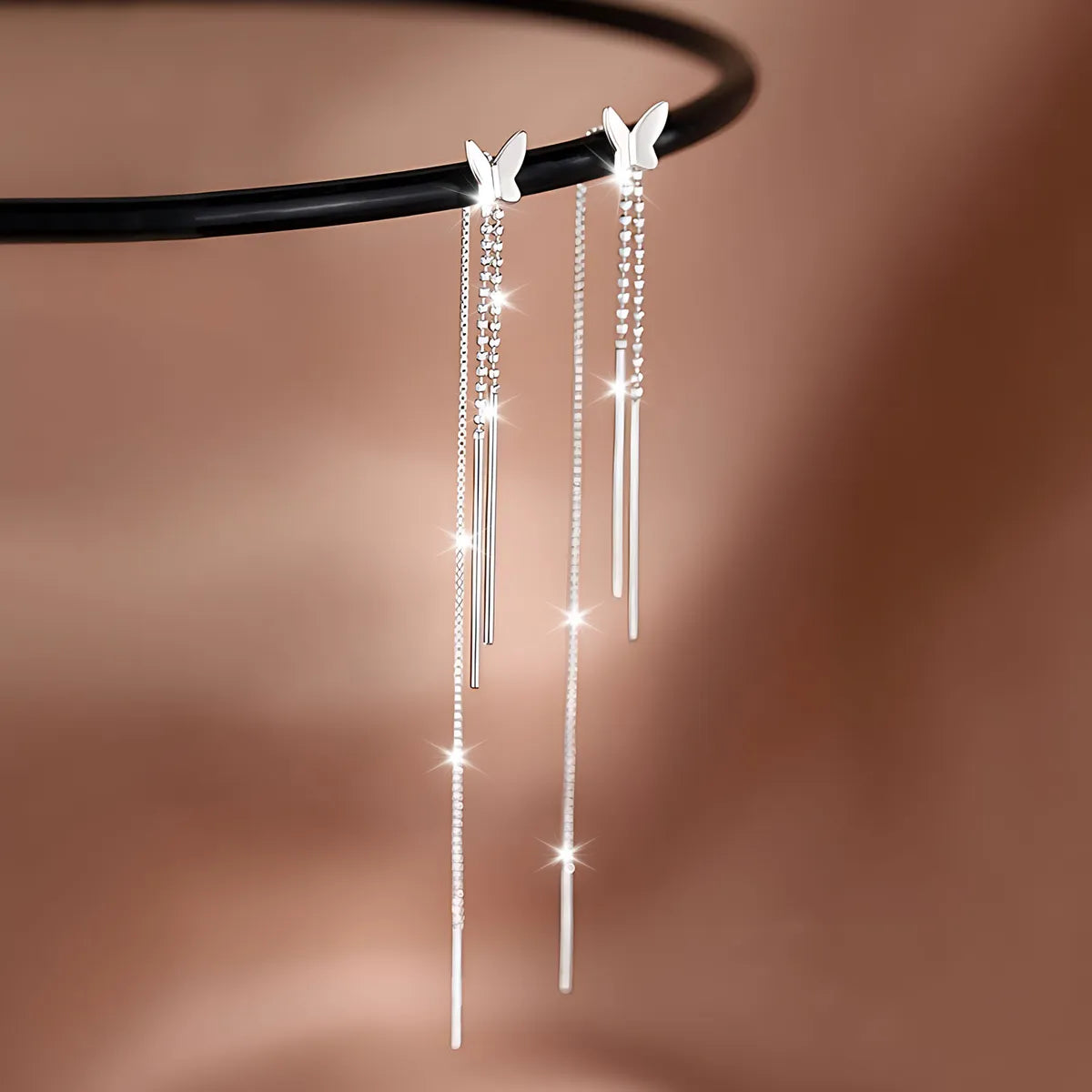 Aretes Mariposa con Colgante (plata 925) [prt-145]