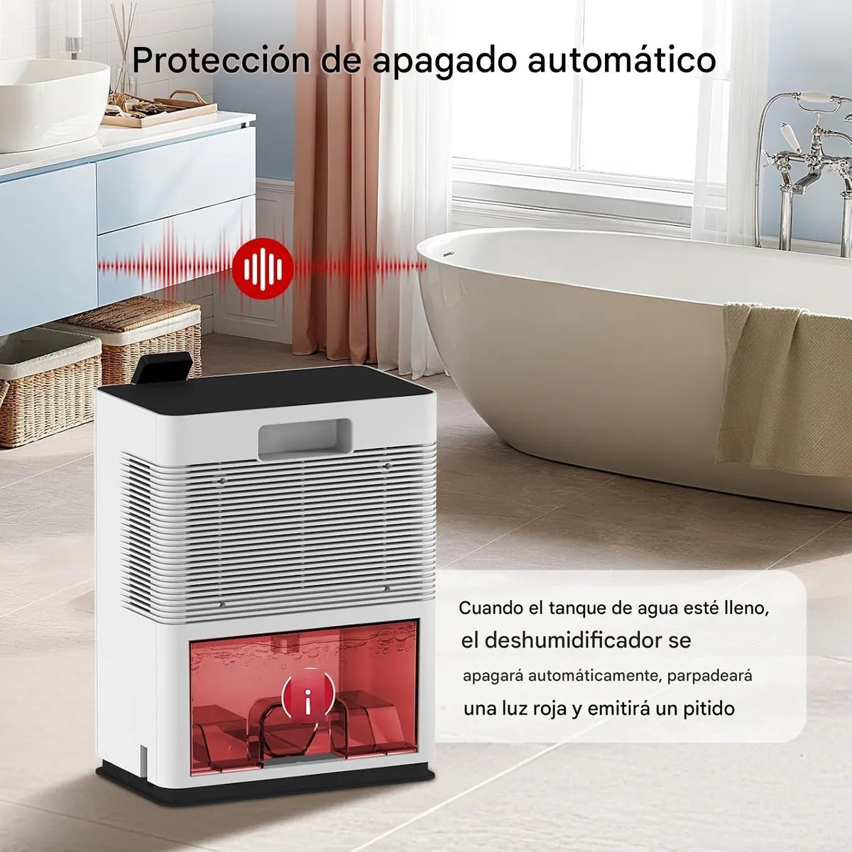 Deshumidificador Ninesky H2 – 2.9 L, Cobertura 74 m², Tanque Extraíble, Apagado Automático [prt-121]