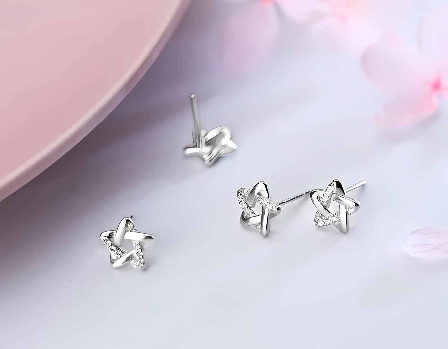 Aretes Estrella Entrelazada (plata 925) [prt-117]
