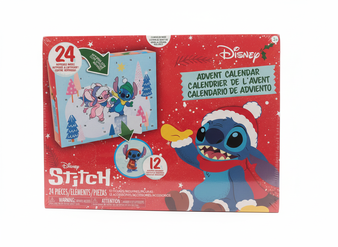 Disney Just Play – Calendario de Adviento de Stitch con 24 Sorpresas y Figuras Coleccionables