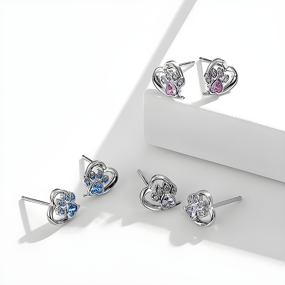 Huellita rosa en corazón (Plata 925) [prt-12]