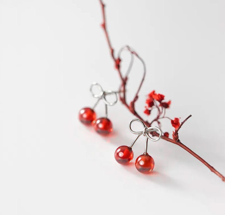 Aretes Cherry Crystal (plata 925) [prt-167]