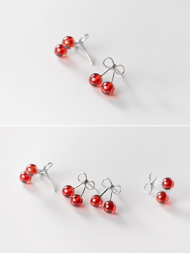 Aretes Cherry Crystal (plata 925) [prt-167]