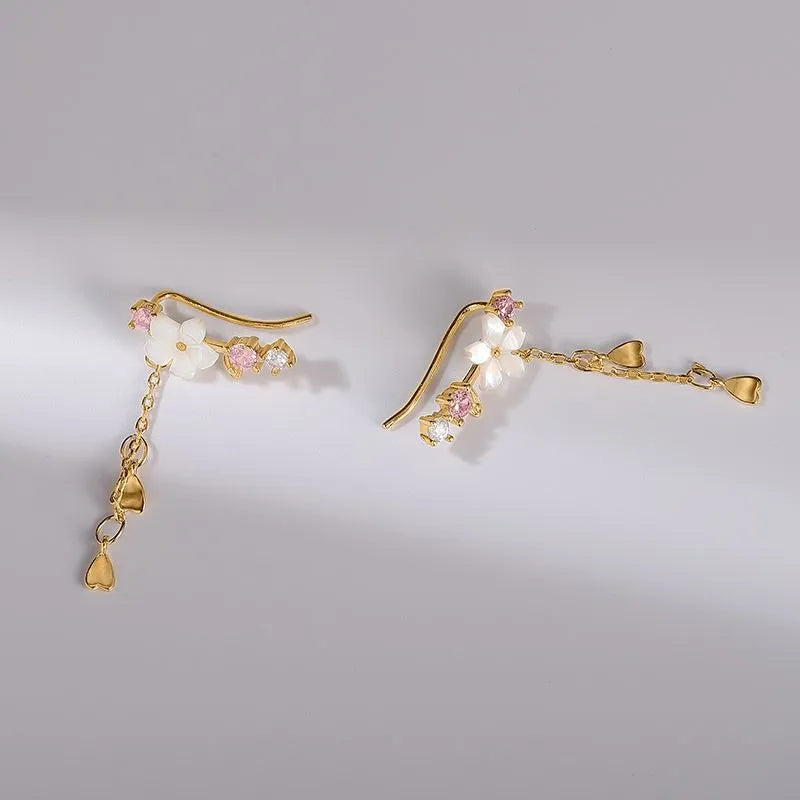 Pendientes Sakura (color plateado) (plata 925) [prt-81]