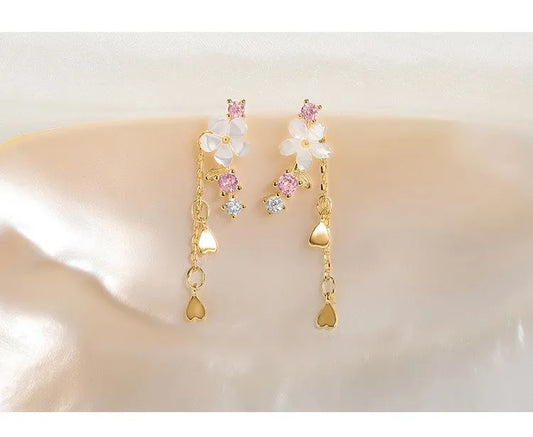 Pendientes Sakura (color plateado) (plata 925) [prt-81]