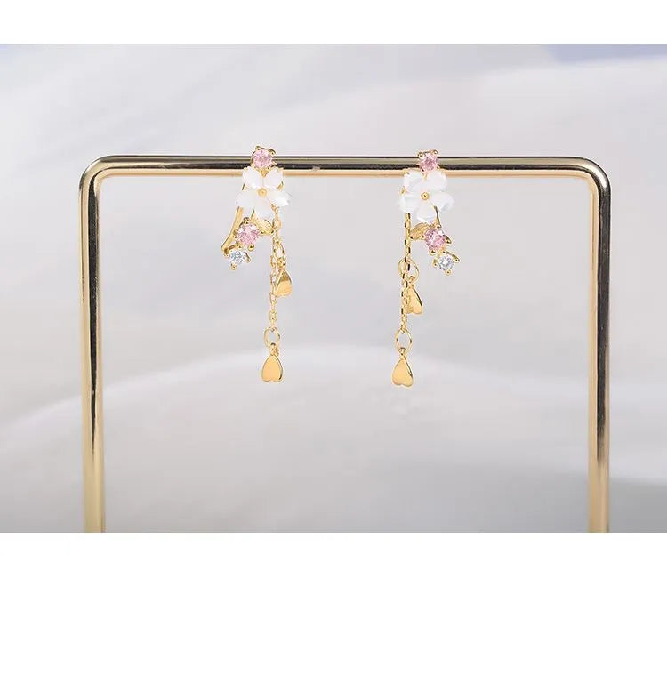 Pendientes Sakura (color plateado) (plata 925) [prt-81]