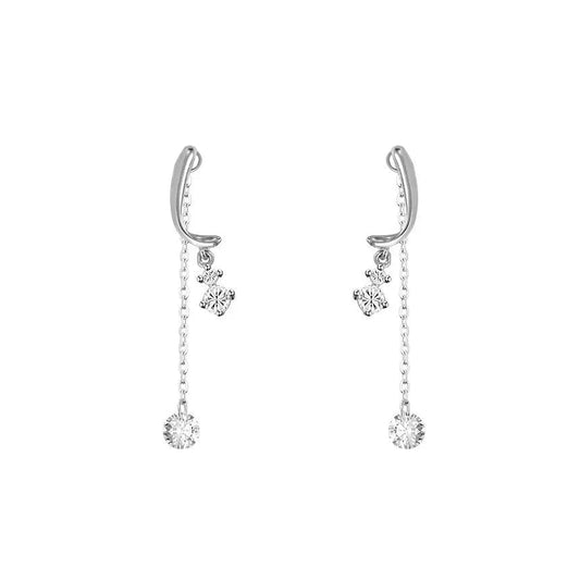 Aretes Destellos en Cadena (plata 925) [prt-143]