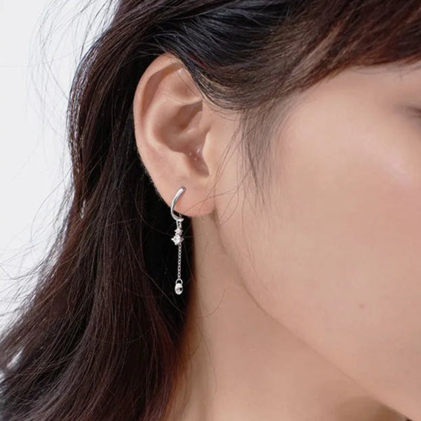 Aretes Destellos en Cadena (plata 925) [prt-143]