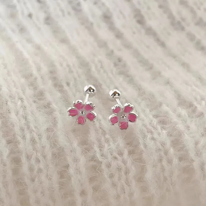 Aretes Flor de Cerezo (plata 925) [prt-91]