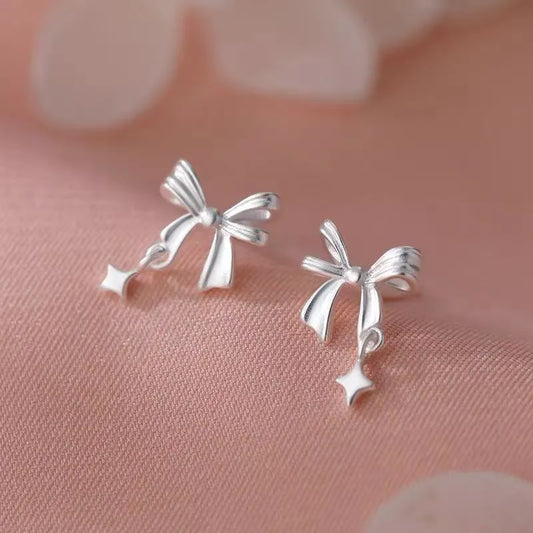 Aretes Lazo Plateado [prt-94]