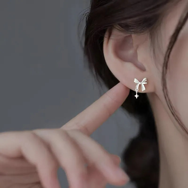 Aretes Lazo Plateado [prt-94]